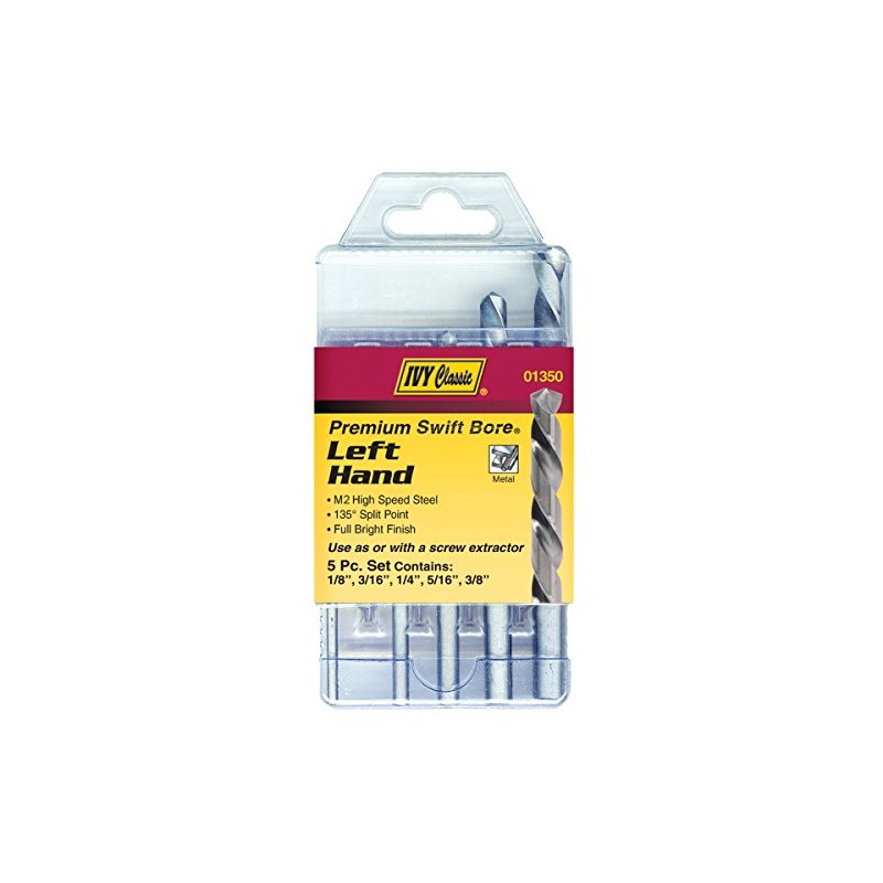 IVY Classic 01350 5-Piece Left Hand Drill Set, M2 High-Speed