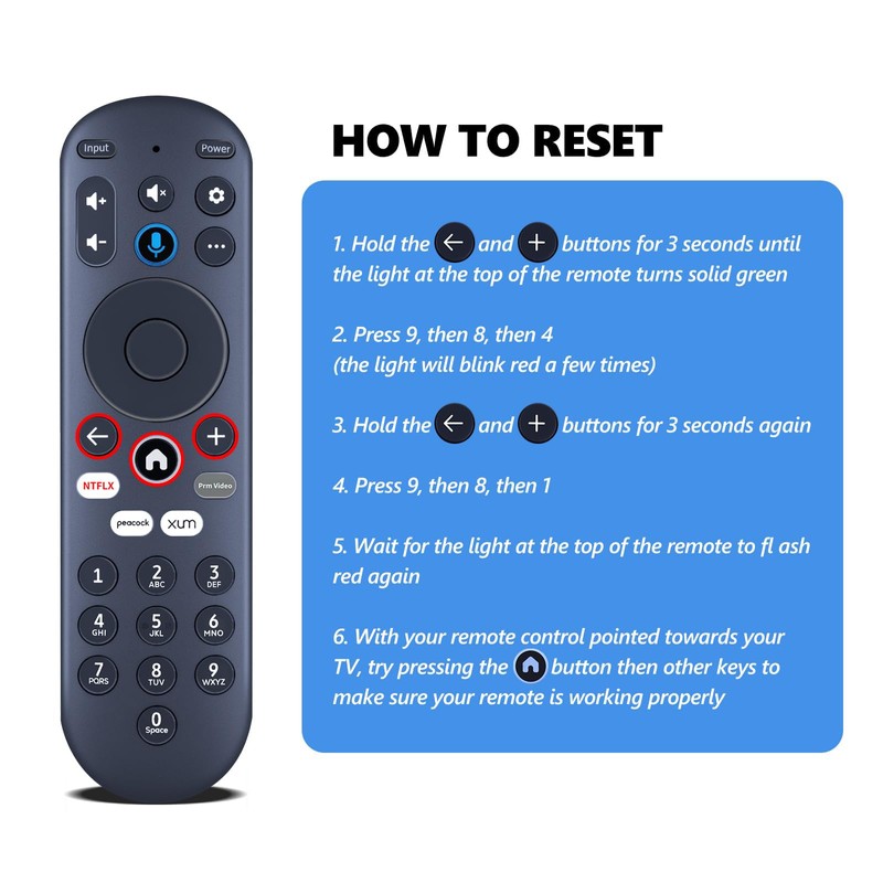 PZL Replacement Voice Remote Control ONLY fit for Element Xumo