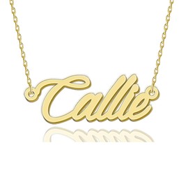 HUAN XUN Callie Necklaces Gold Name Necklace for Women Charm Initial Jewelry for Mom Mama Birthday Anniversary