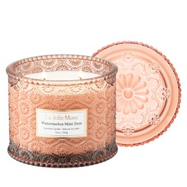 LA JOLIE MUSE Watermelon Mint Zest Scented Candle, Candles for Home Scented, Large 2-Wick Soy Candles, Candle Gifts for Women & Men, Luxury Jar Candles, 60 Hours Long Burning, 12oz