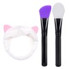 2 Piece Face Mask Brush Cosmetic Brush with Cat Ear