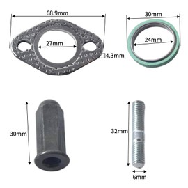 Yuiturt 1 Set Exhaust Bolt and Gasket Kit Compatible with GY6 GMB139 Engine 50cc 70cc 90cc 110cc 125cc 150cc Scooters ATVs Go Karts Moped Quad Engine Exhaust Flange Gasket Catalyst Converter Gasket