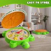 HYES Turtle Sandbox with Lid, Sand Pit with Adjustable Umbrella