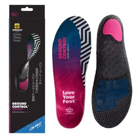 【Recommended by the American Podiatric Medical Association】Spenco Ergonomic Insole Sports Insole, Insole, Shock Absorption, Arch Support, Replacement Type, Ground Control, Low Arch, Size S