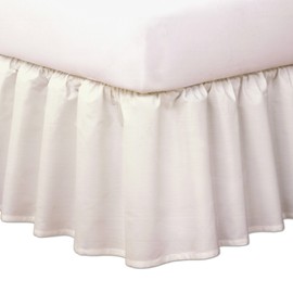 Bed Maker’s Never Lift Your Mattress Microfiber Wrap-Around Bed Skirt, Gathered Ruffled Style, Classic 14 Inch Drop Length, Twin, Ivory