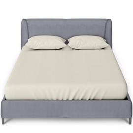 GC GAVENO CAVAILIA Fitted Sheet Double Bed | Plain Dyed Bedding 10 Inch (25 cm) Bed Sheet | Elasticated Corner Polycotton Bed Sheets 135 x 190 Cm | Cream