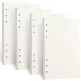 Songaa A5 Paper, [4 Pack] 100GSM Thick Refillable Paper 6 Hole Filler Planner Inserts Loose Leaf Paper 180 Sheets (360 Pages)