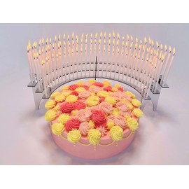 Celebration Stadium Silver-Mirror Finish, Large-Size Birthday Candle Holder