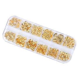 Minkissy 12grid Metal Nail Shell Sea Star Conch Nail Art Decor Easy to Apply Decorations for Creative Manicure Designs for Home and Professional Use