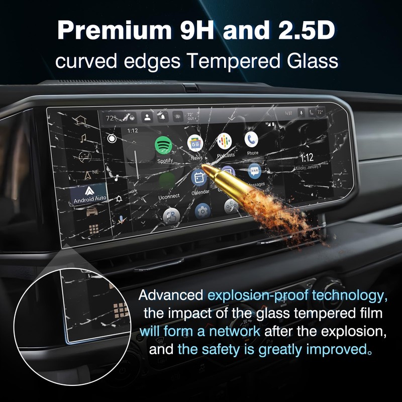 Huidnnas 2PCS Screen Protector Custom Fit for 2024 2025 Jeep