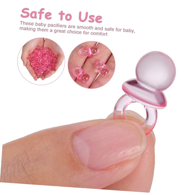 IWOWHERO 100Pcs Acrylic Pacifiers for Shower Decorations Pacifiers Reusable Shower
