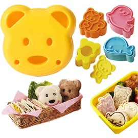 5 Cortadores De Sandwich Para Niños Bento, De Dibujos Animados, Oso, Ardilla, Delfín, Perro Marino, Cortador De Pan Para Caja Bento De Niños, Hacer Panqueques DIY Para Caja Bento
