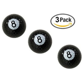 Billiards 8-Ball Designed Golf Balls - 3 balls in a box