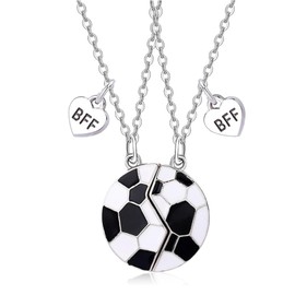 DXPETA Football Gifts For Boys Girls, Best Friend Necklaces For 2, Football Necklace, Friendship Necklace, For Friends Birthday Presents For Soccer Players Sports Fans Magnetic Necklace
