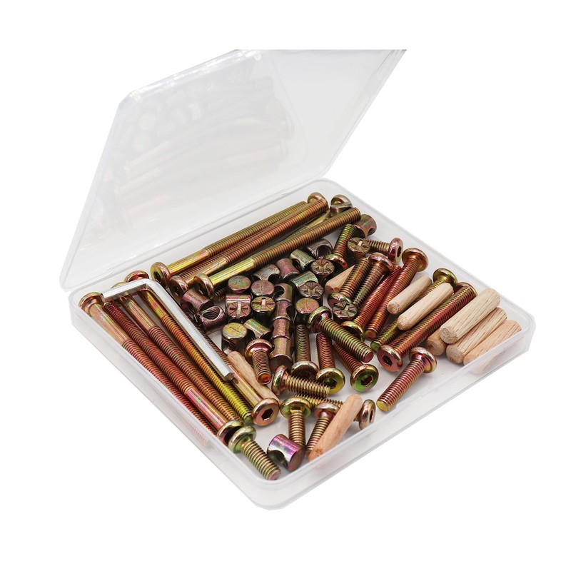 binifiMux Crib Hardware Screws, 70 Pcs M6 Furniture Barrel Nut