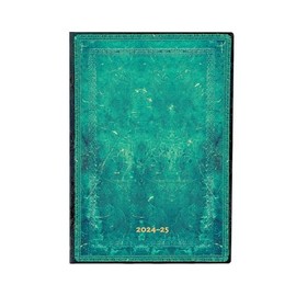 Paperblanks | 2024–2025 Weekly Planner | Pacific Blue Bold | Old Leather Collection | 18-Month | Midi | Horizontal | Elastic Band | 208 Pg | 80 GSM