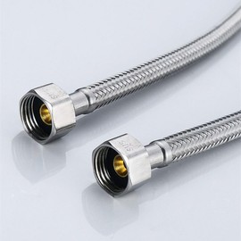 Flexible Pipe Stainless Steel Braided Hose Kitchen Sink Monobloc Mixer Tap Connectors Pipes G3/8xM10 600mm Long 2 Pack