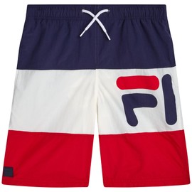 Fila Boys Swim Trunks - Breathable Lightweight Boys Swim Shorts with Drawstrings - Active Shorts Swimwear (Sizes: S-XL), Size 18-20, Navy