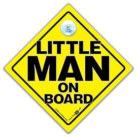 Little MAN On Board Car Sign Suction Cup Car Window Sign For Little Men