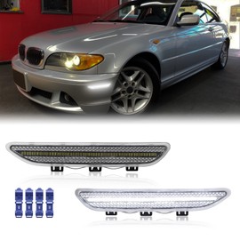 Mynoway Front Bumper LED Reflector Lamp Replacement for 3 Series 316i 318i 320i 325i 325Ci 330i 330Ci E46 2D Coupe Convertible 2004-2006, Side Marker Light Replace OE 63146920689, 63146920690
