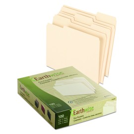 Earthwise by Pendaflex 74520 Recycled Paper File Folder, 1/3 Cut, Ltr, Manila (Box of 100)