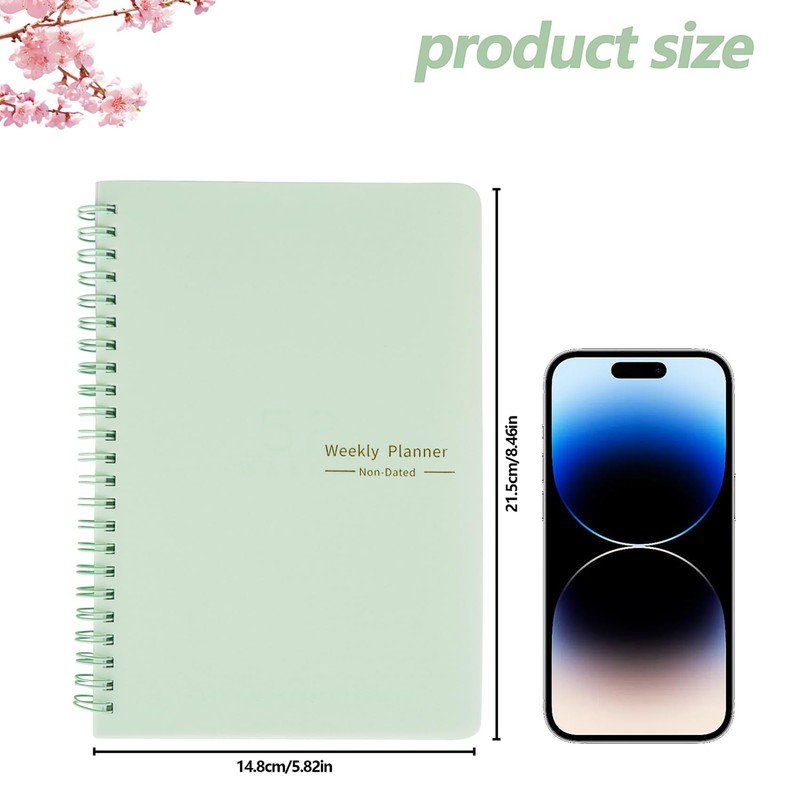 Moseem Weekly Planner Notebook, Undated A5 Planner Notebook Daily Planner