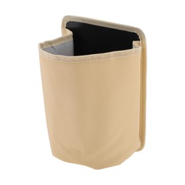 INFINAUTO Car Trash Can Front Seats 6.7" Length 4.7" Width 9.8" Height Auto Trash Bin Faux Leather Beige Hanging