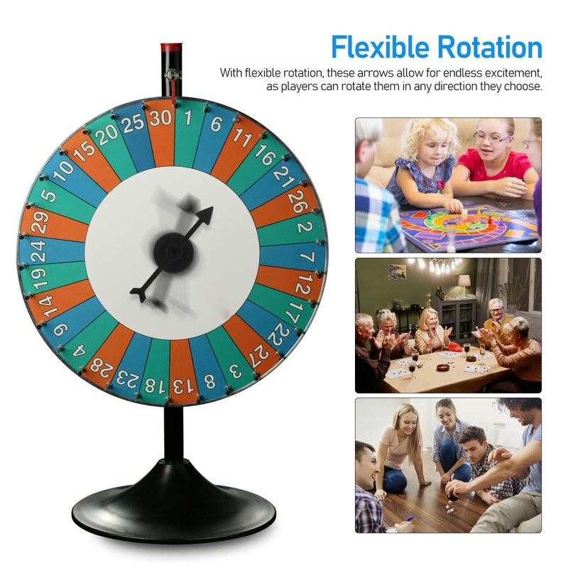 SAFIGLE 25pcs Black Plastic Arrow Game Rotating Board Game Accessories