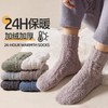 Men's Coral Fleece Mid-Length Sleep Socks - Velvet, Lint-Free, Autumn/Winter, Free Size Light Gray 3ea