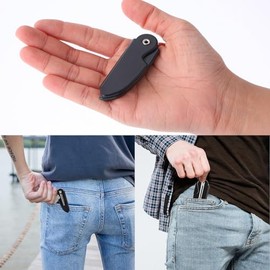 Ouligay Peine plegable para bigote de 4 piezas, mini aseo portátil de barba para hombres, peine de bolsillo de plástico para dientes finos para el cui