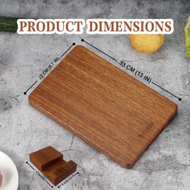 Relxinke Solid Teak Wood Cutting Board One Piece Non Glued Thick Crack Resistant Wooden Chopping Board with DeepJuice Grooves Built in Handles for Kitchen Meat Vegetables Chese 15 X 10.5 Inch