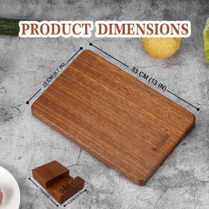 Relxinke Solid Teak Wood Cutting Board One Piece Non Glued