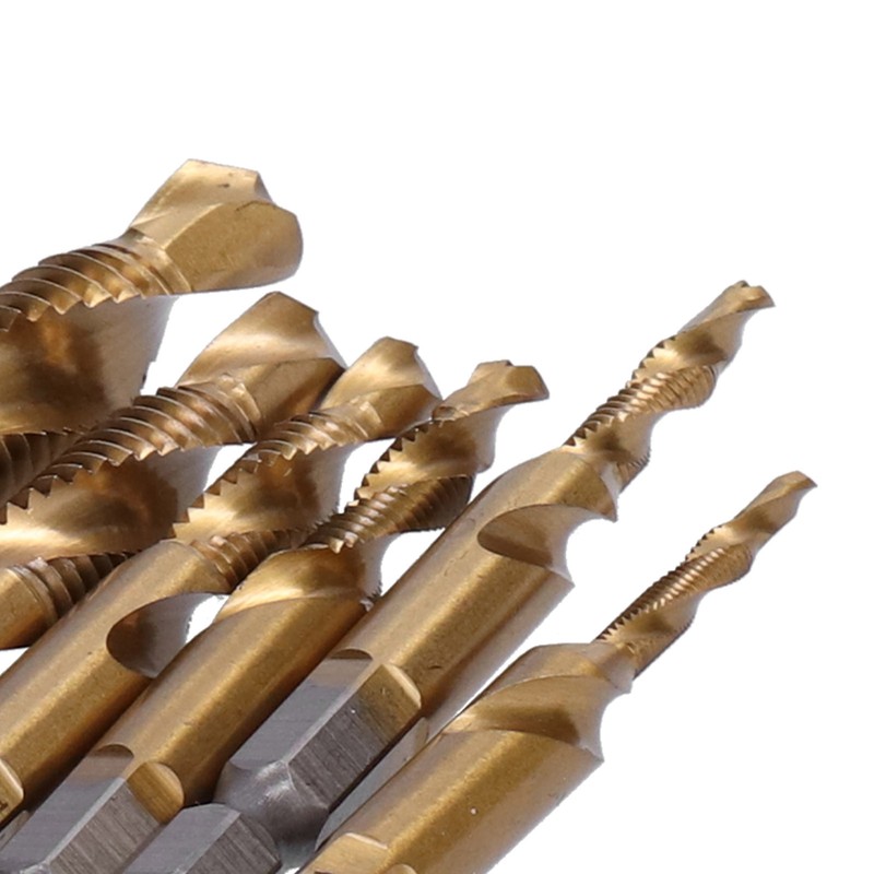 6Pcs Hex Shank Drill High Speed Steel Tap Chamfer Spiral
