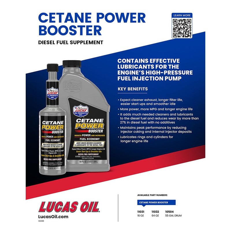 Lucas Oil 11032 Cetane Power Booster - 64 Ounce (Pack