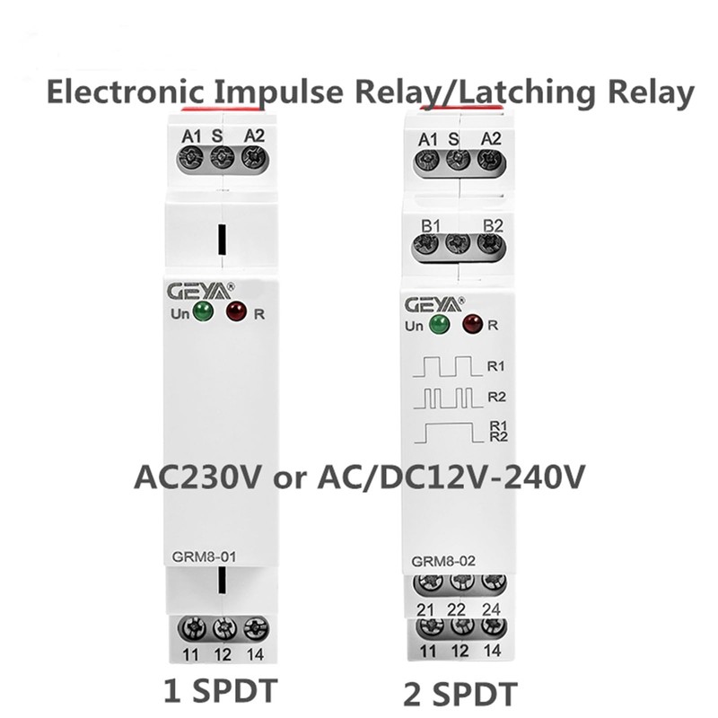GEYA Electronic Latching Relay 1SPDT 16A AC230V Din Rail Mounted