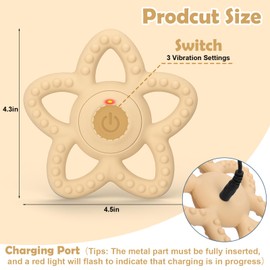 BUSOHA Vibrating Sensory Chew Toy - Baby Teething Toys Sensory Toys for Autism and ADHD Toddler Kids Calming Travel Teether Essentials for Airplane Car Gifts for Babies 6-18 Months