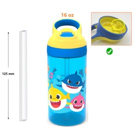 Replacement Straws Compatible with Zak Designs 16 Oz Kids Plastic Water Bottle - Include 8 BPA-FREE Straws and 2 Straw Cleaning Brush