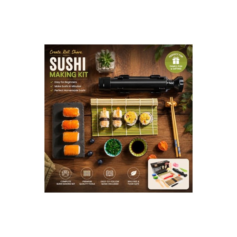 FUNGYAND - Kit de fabricación de sushi, juego profesional 27