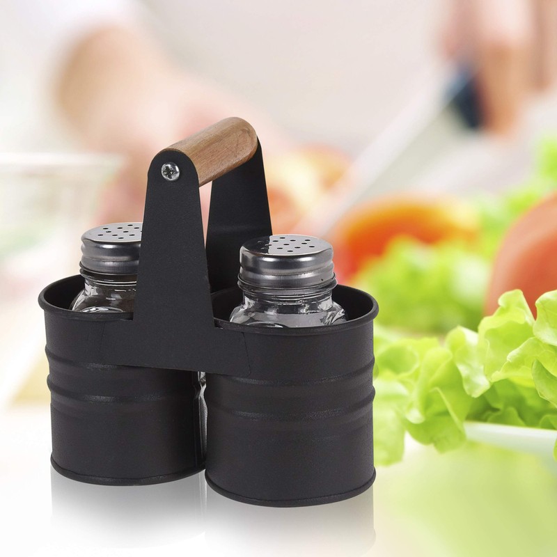 Oramics Set of 2 Pepper and Salt Shakers with Holder