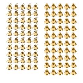 100PCS Small Gold Bells Mini Bells for Crafts,50PCS 0.39 Inch and 50PCS 0.55 Inch Decorative Bell Christmas Tree Pendants for Craft Making and Favor Decorating