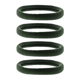 Zac's Alter Ego Set of 4 Very Large Dark Olive Green Jersey Endless Hair Elastics/Ponios