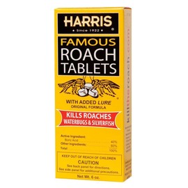 Harris Famous Roach & Silverfish Killer Tablets (6oz), Treats a Minimum of 12 Rooms, 145+ Tablets Included - 3 Packs Included