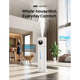 Dreo HM735S 11L Smart Humidifier Large Room 700 ft², 100H Cool Mist Air Humidifiers for Bedroom, Top-Fill Self-Cleaning Tank, 26dB, Auto Mode, Aroma Box, RGB Light, Remote & APP Control, Baby, White