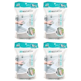 Aion 125-GY Super Absorbent Sponge, Gray, Maximum Water Absorption, Approx. 7.8 fl oz (200 ml), Set of 4, Made in Japan, PVA Material, Restores Original Water Absorption, Condensation Prevention, Wipe