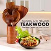 11-Piece Premium Teak Wood Utensil Set with Holder - Durable