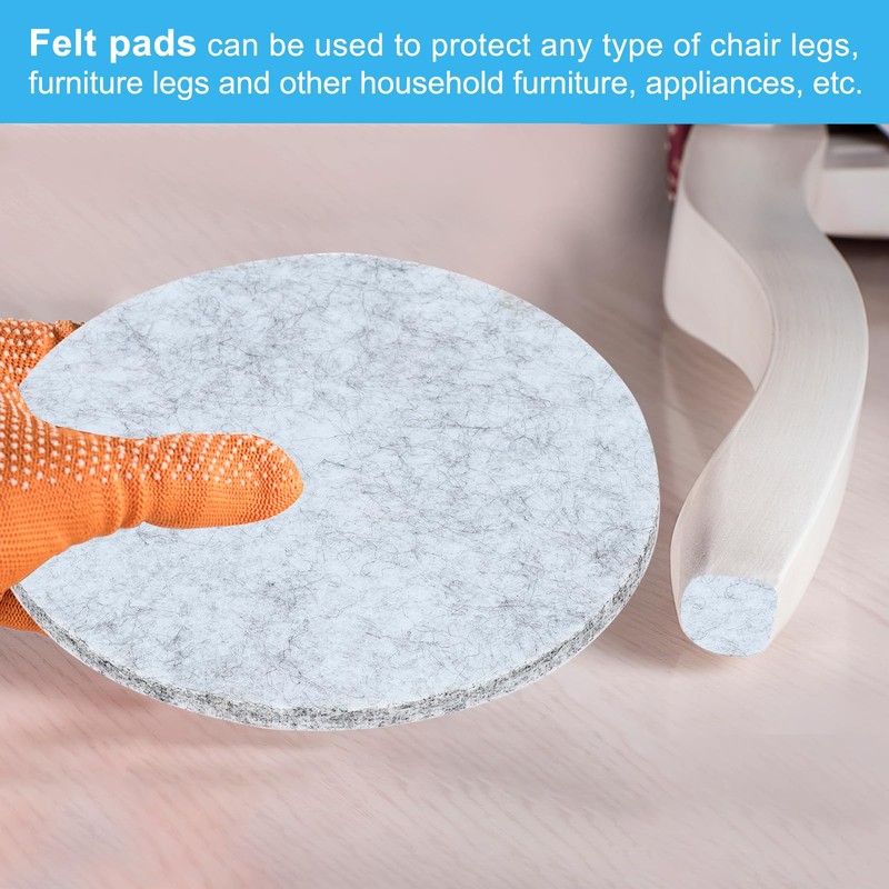 PATIKIL 5" Diameter Felt Furniture Pads, 8 Pack 1/5" Thick