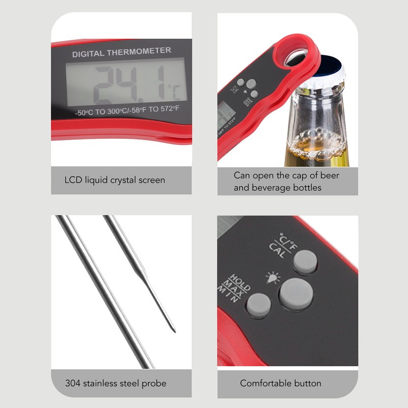 Digital Food Thermometer Meat Thermometer Probe with Magnet Backlight for