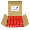 (Quantity: 50 Pieces) Beauticom 5G/5ML Round Clear Jars with RED