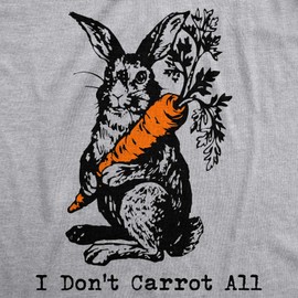 Funny Easter Bunny T-Shirt for Men – I Don’t Carrot All Graphic Tee – Vintage Rabbit Pun Shirt – Soft Cotton Easter Outfit – Humorous Carrot Print Shirt for Spring