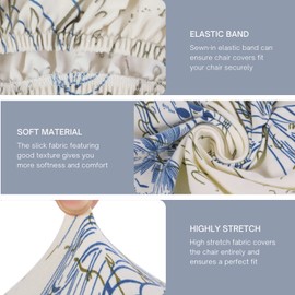 SearchI Stretch Bar Stool Covers Set of 4, Stretch Removable Washable Bar Stool Chair Cover Slipcovers, Counter Stool Bar Chair Covers for Kitchen Pub Dining Room Cafe Furniture(Butterfly)